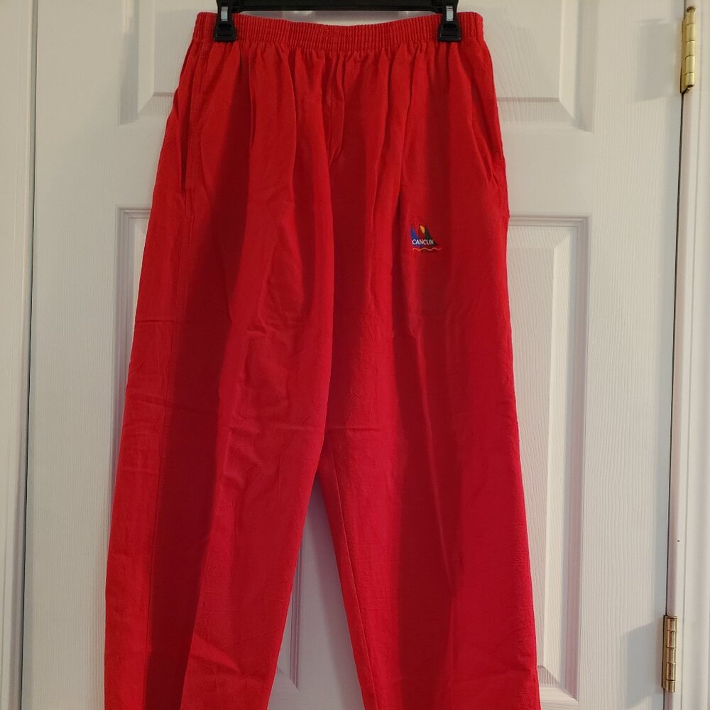Miro red cotton pants- Cancun sz L
